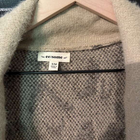 Womens Leopard Print Oversized Cape Cardigan Sweater Small Medium - Picture 3 of 4